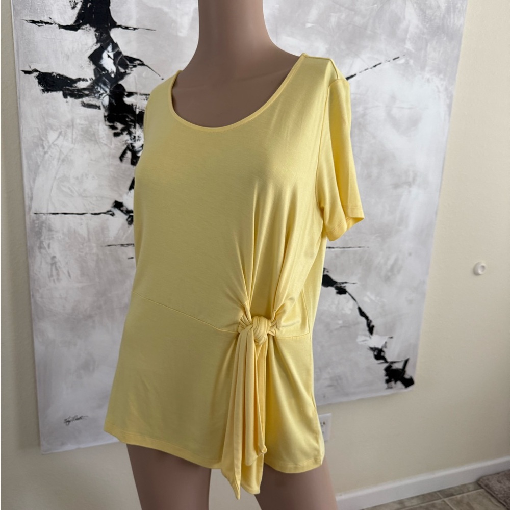 Sunny Yellow Short Sleeve Top with Side Knot